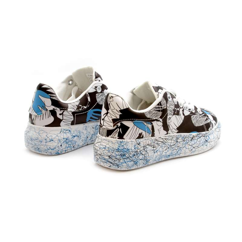 Fashion Lace Up Low Top Platform Shoes.