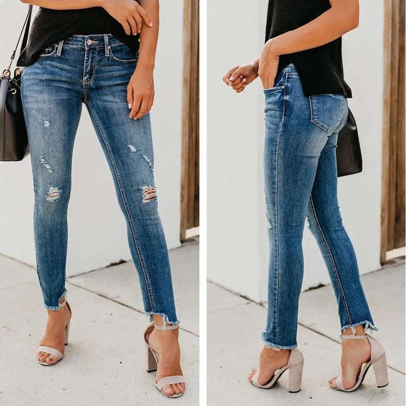 Denim Slim Ripped Jean