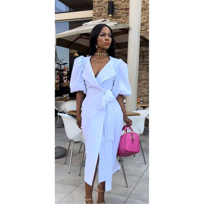 Vintage Overlap Slit Dress