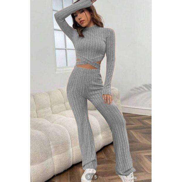 Vintage Knitted Turtleneck Top & Pant Set