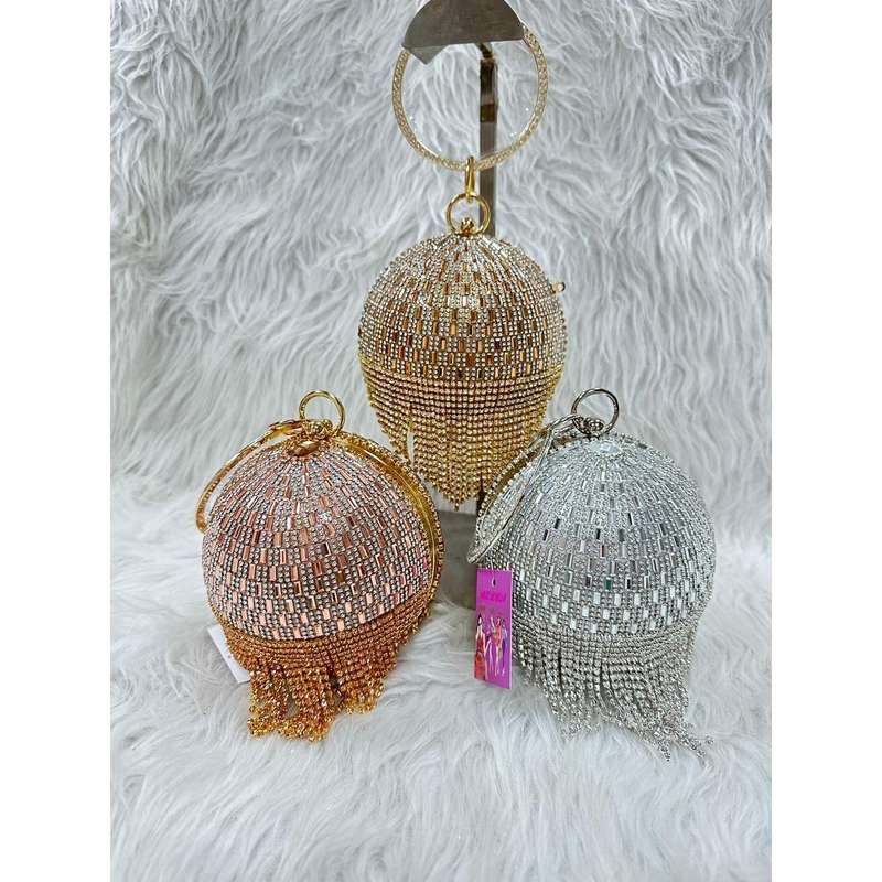 Rhinestone Round Clutch Handbag
