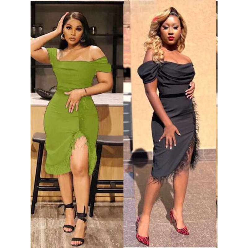 Off Shoulder Slit Dress