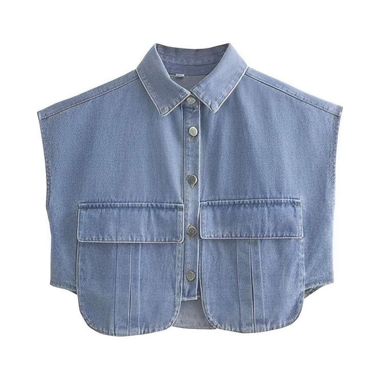 Denim Short Sleeve Shirt.