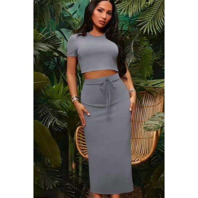 Pencil Skirt and Crop Top Set