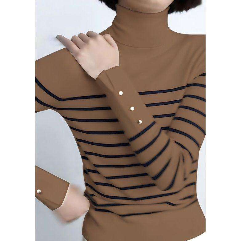 Turtleneck Buttoned Sleeve Top