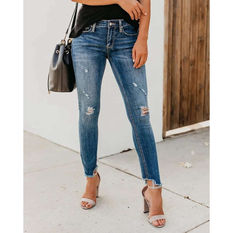 Denim Slim Ripped Jean