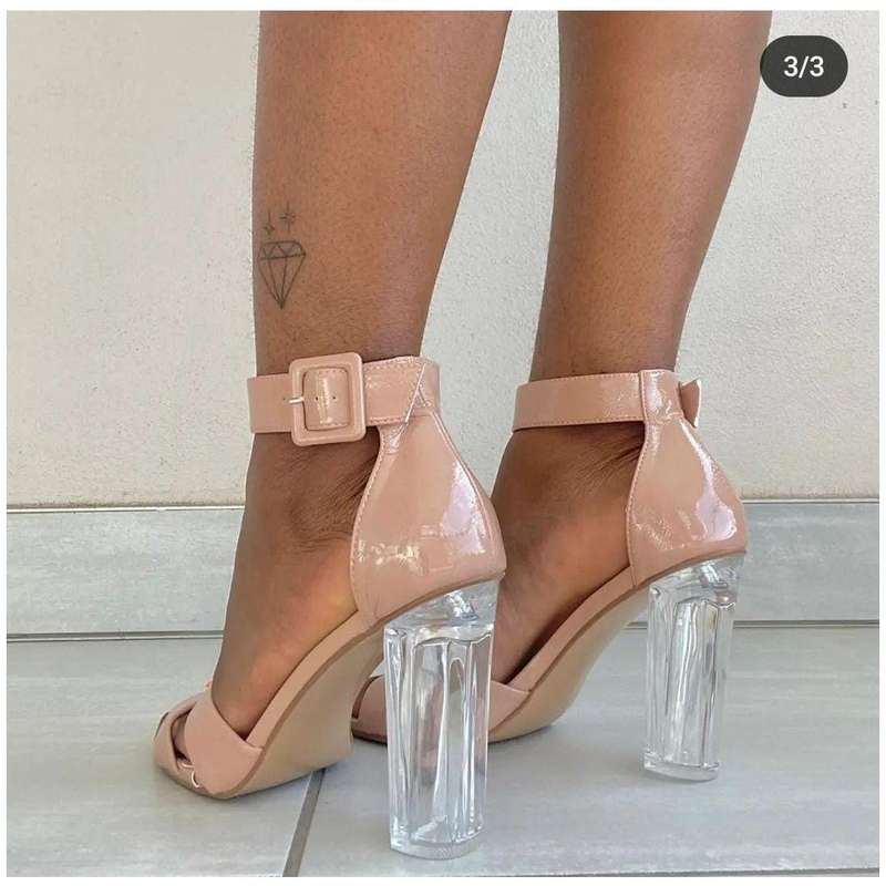 Vintage Ankle Strap Transparent Heels