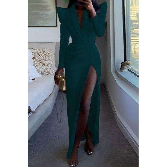 Sexy V-Neck Slit Dress