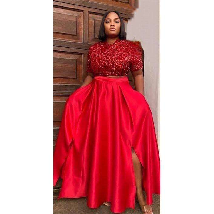 Sexy Glitter Crop Top & Skirt Set