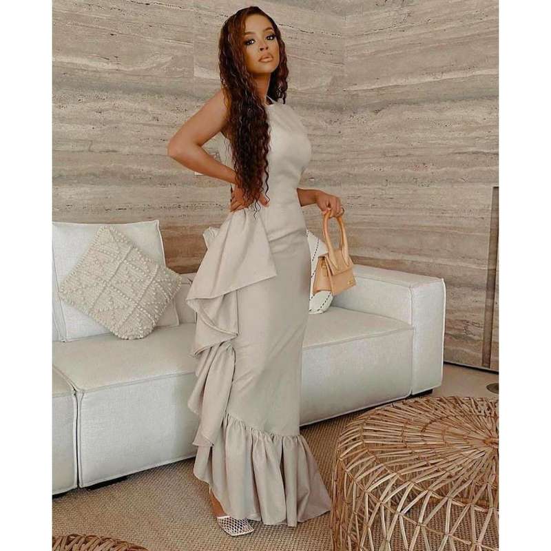Sleeveless Side Ruffle Dress