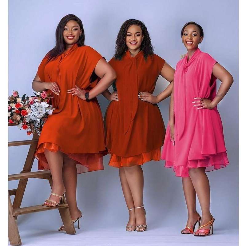 Round Neck Plus Size Dress
