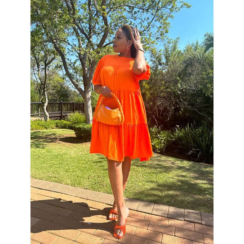 Loose Round Neck Midi Dress