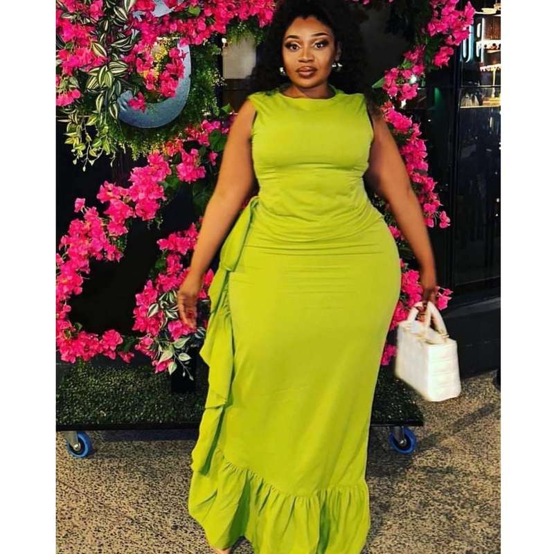 Sleeveless Side Ruffle Dress