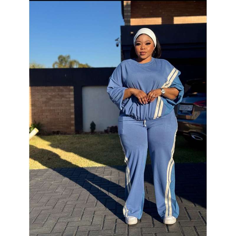 Two Piece Two Tone Long Sleeve Pants & Top Set