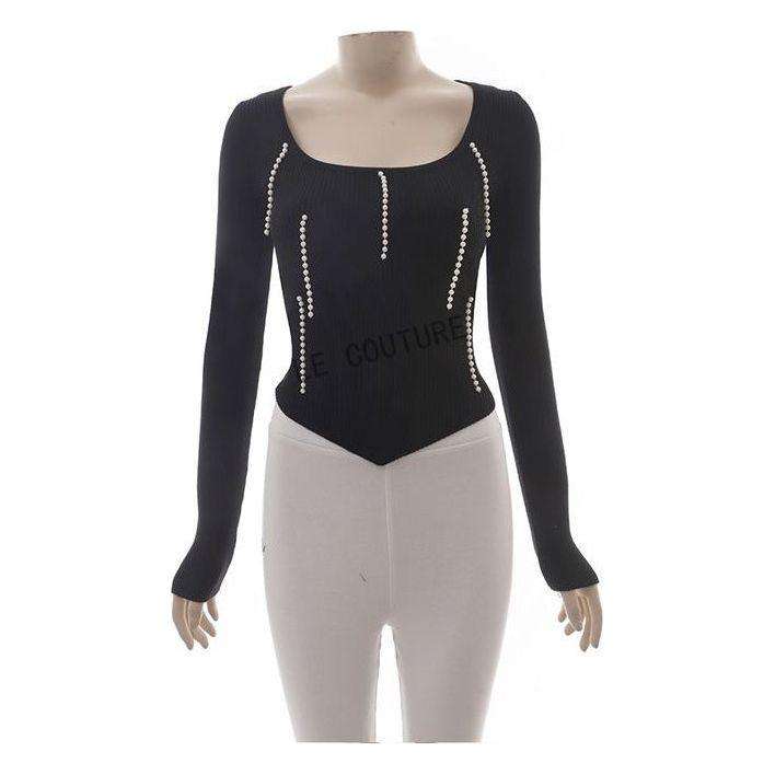 Long Sleeve Beads Top