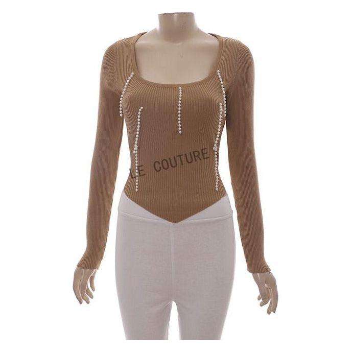Long Sleeve Beads Top