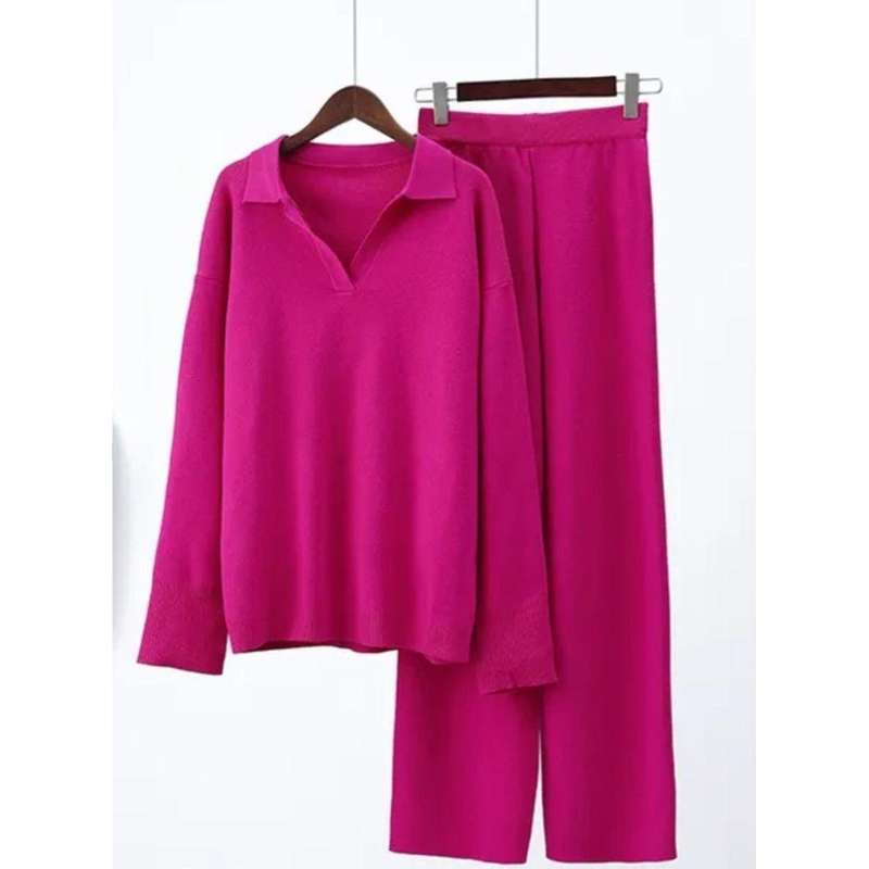 V-Neck High Waisted 2 Pieces Set