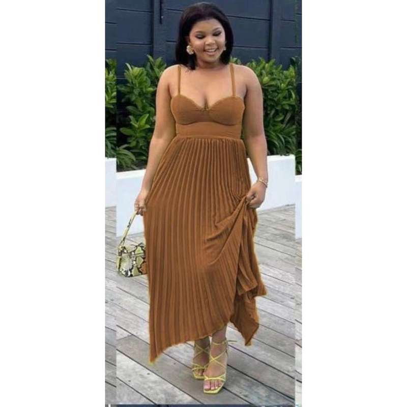 Elegant Pleated Midi Dress