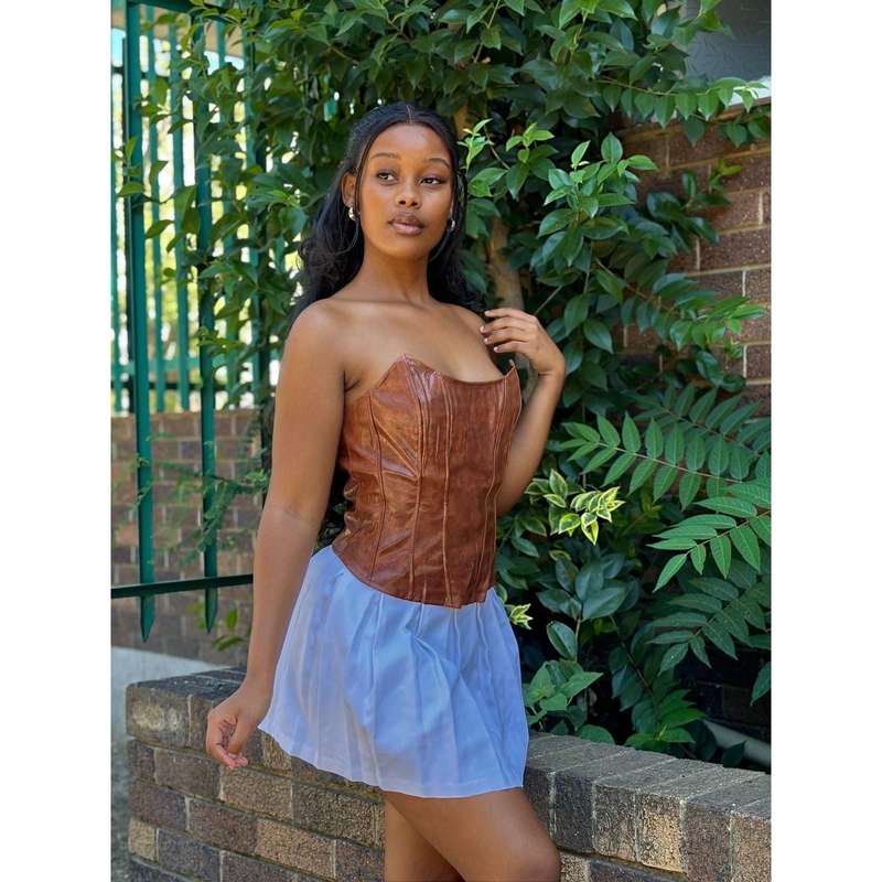 Faux Leather Corsets Top