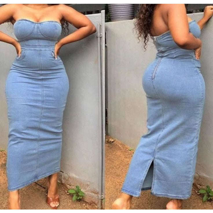 Sleeveless Denim Dress