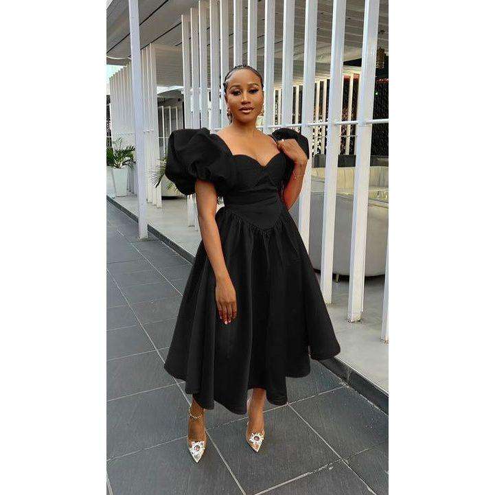 Vintage Bubble Sleeve Dress