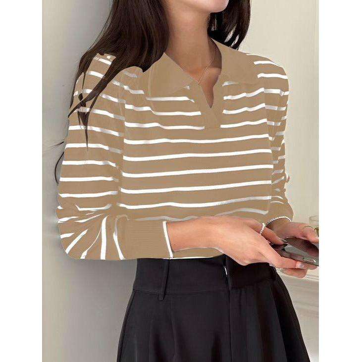 Striped V-Nek Top