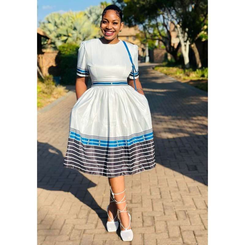 Round Neck Traditional Ankara Dress