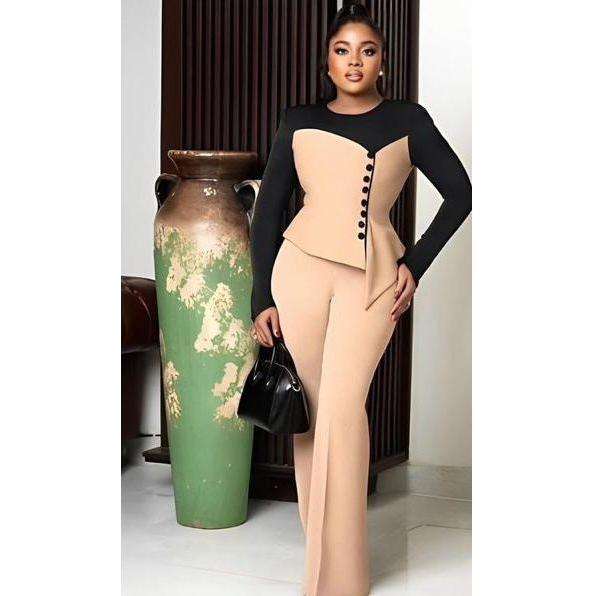 Vintage Buttoned Top & Pant Set