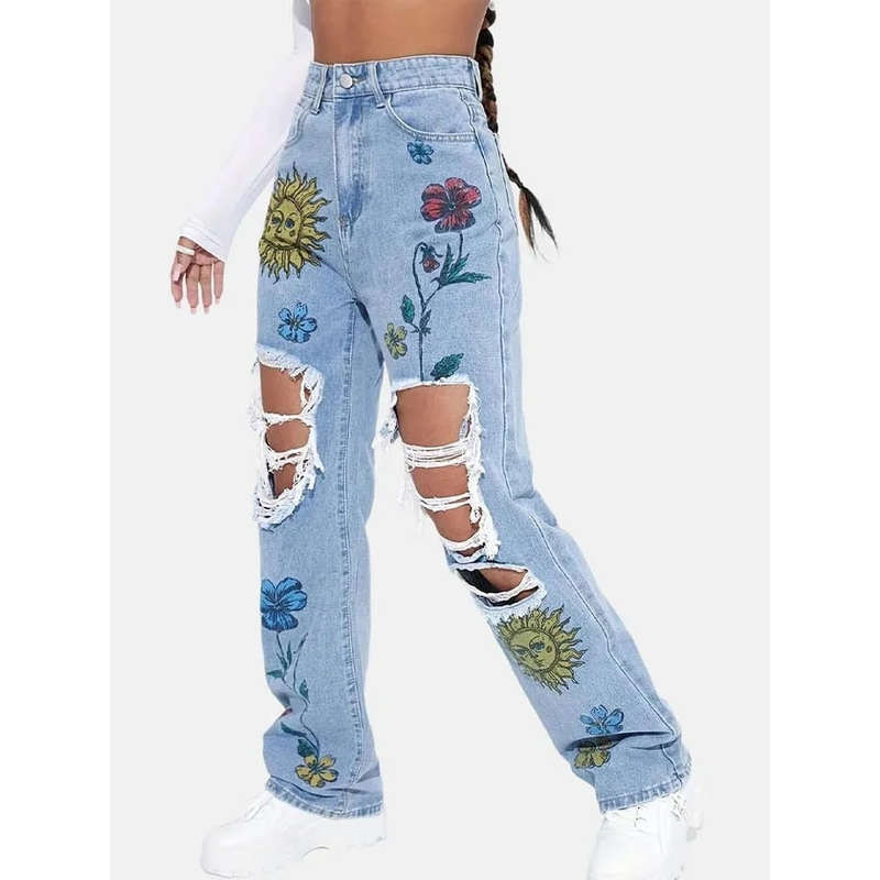 Casual Denim Ripped Jean