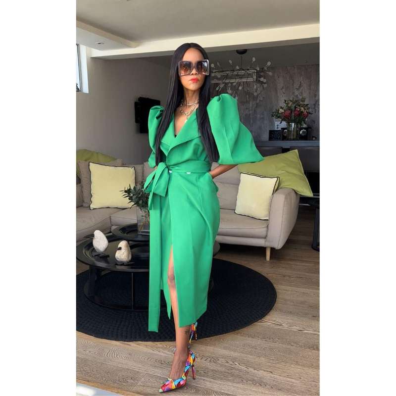 Vintage Overlap Slit Dress
