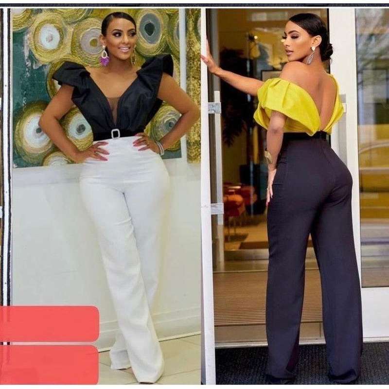 Open Neck Puff Shoulder Bodycon Jumpsuit