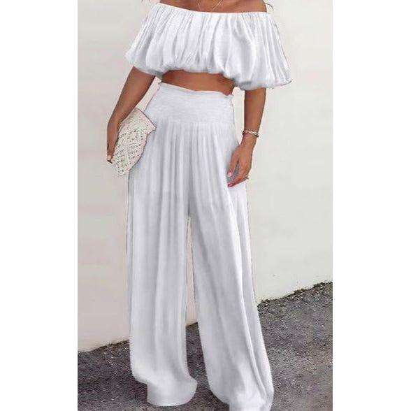 Sexy Loose Off Shoulder Top and Pant Set