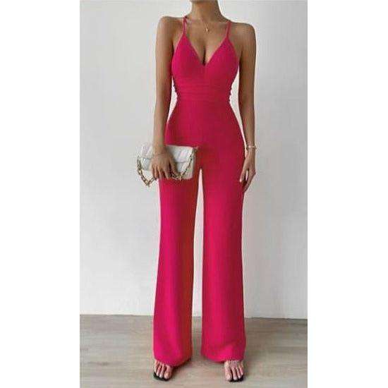 V-Neck Palazzo Jumpsuit