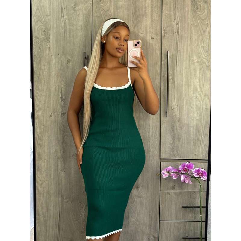 Sleeveless Square Neck Bodycon Maxi Dress