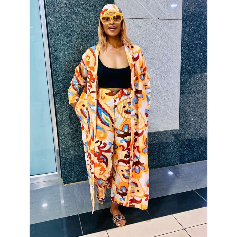 African Chiffon Dashiki Print Floral Two piece Set.