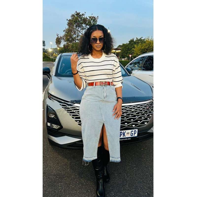 Denim Midi Slit Cut Skirt