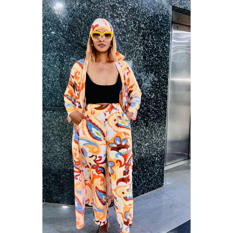 African Chiffon Dashiki Print Floral Two piece Set.
