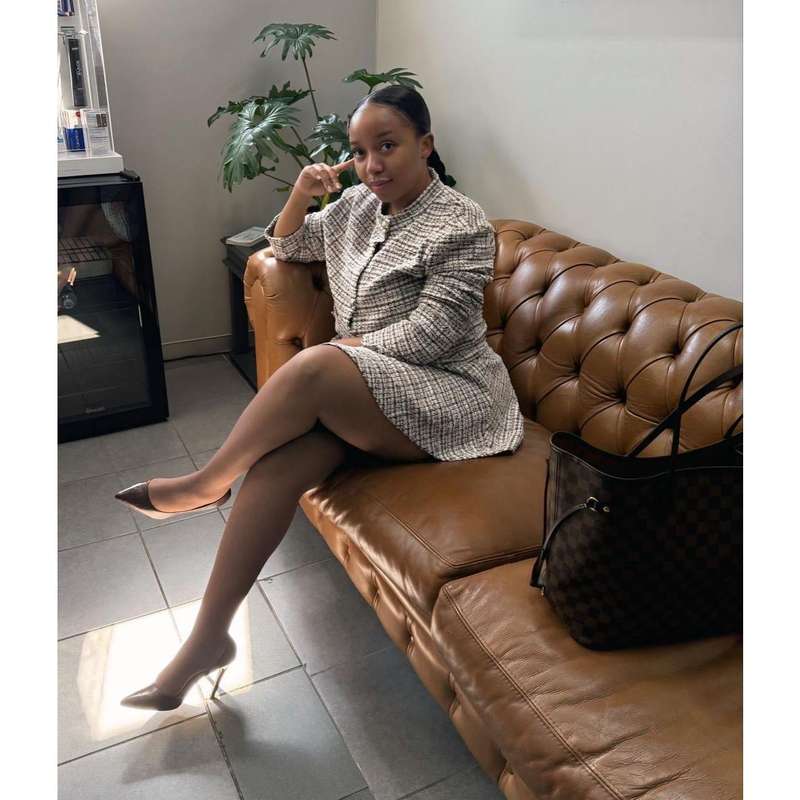 Double Breasted Crop Tweed Blazer & Pleated Short Skirt