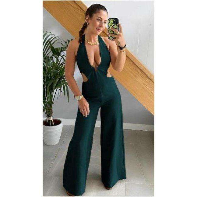 Sexy V-Neck Palazzo Jumpsuit.