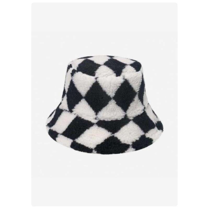 Pattern Faux Fur Fluffy Bucket Hats.