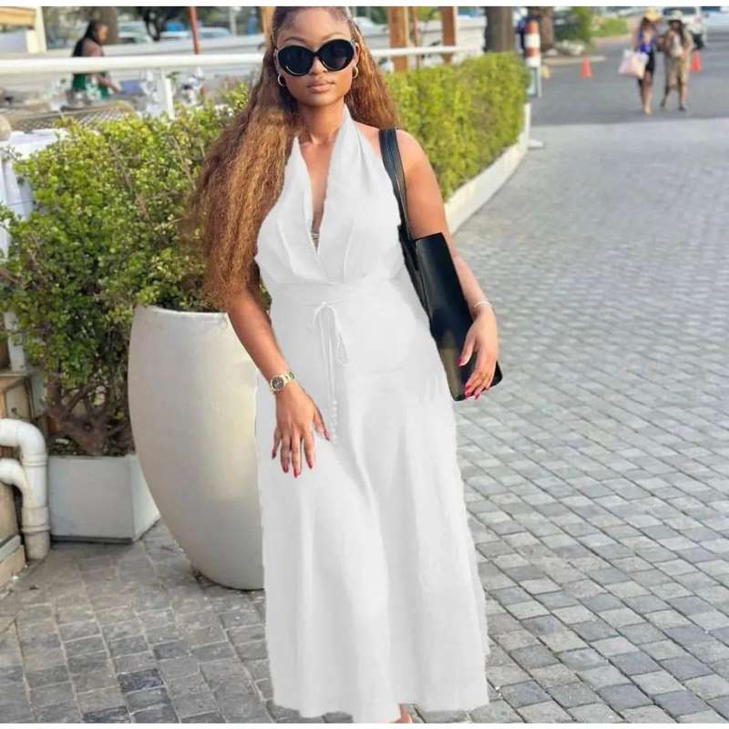 Halter-neck Sleeveless Vintage Dress