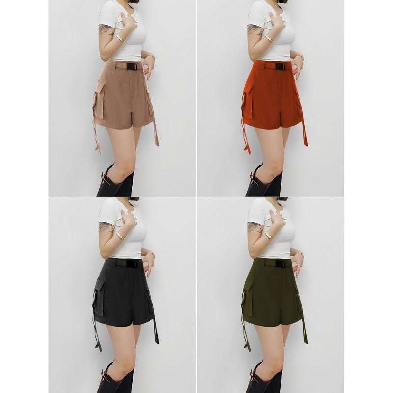 High Waist Work Wear Wide Leg Short Pants