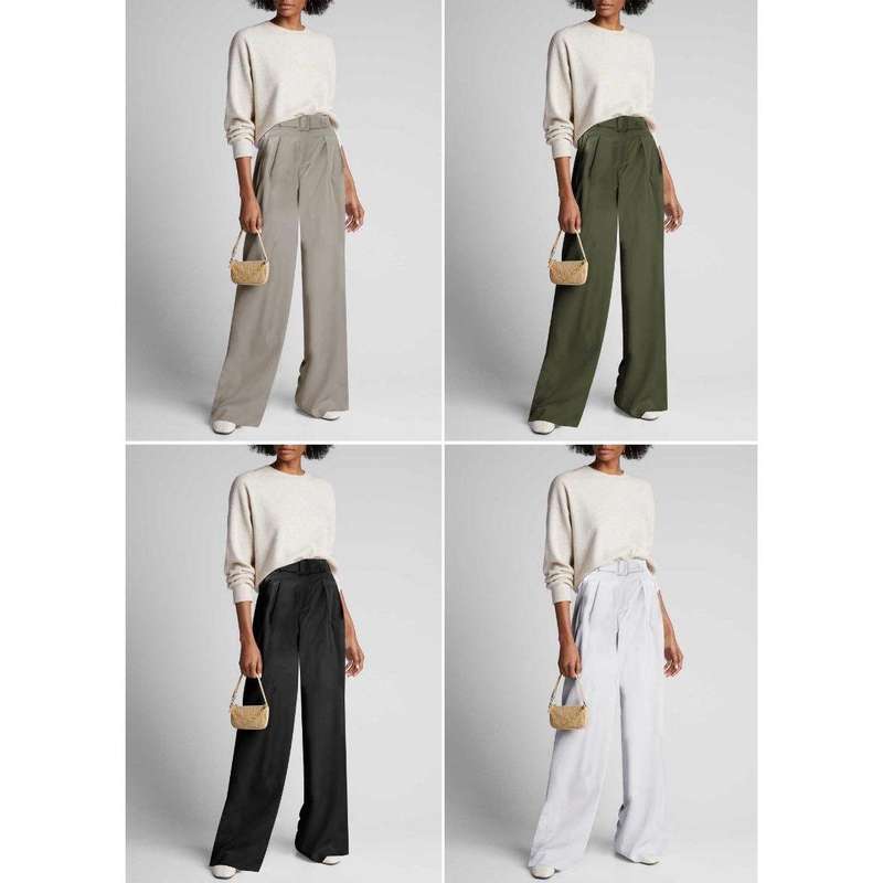 Summer High Waisted Pants with Pockets