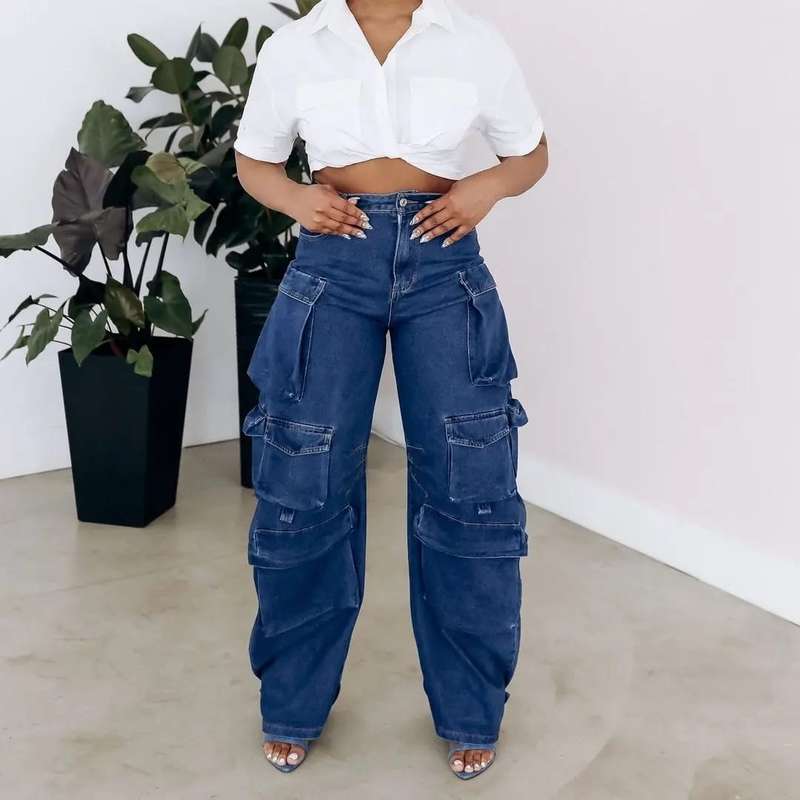 Denim Side Pockets Pants