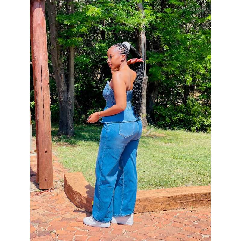 Denim Tube Tops Wide Leg Strapless Pant Sets.
