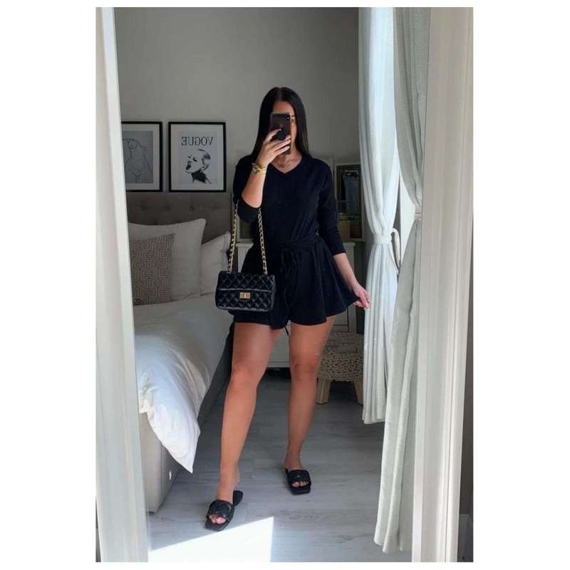 Long sleeve Weakened Vibe Short Set 