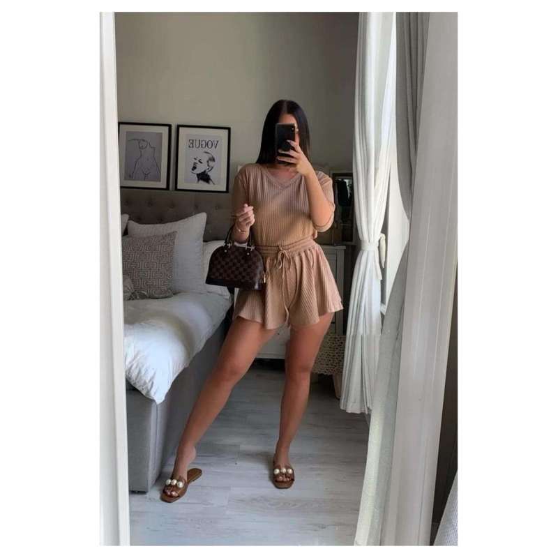 Long sleeve Weakened Vibe Short Set 
