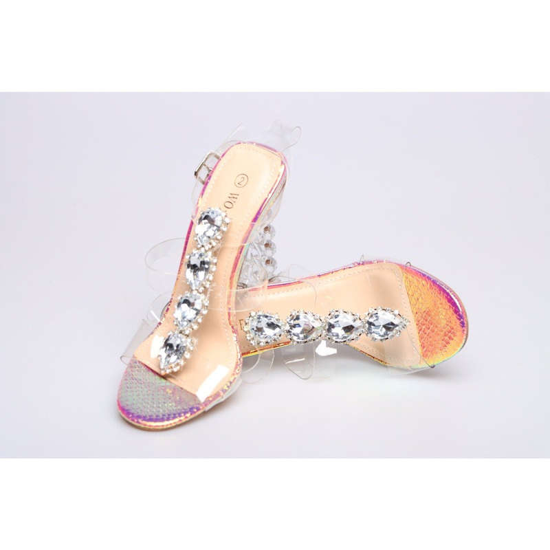 Transparent Strip Summer Printed Toe Sandal