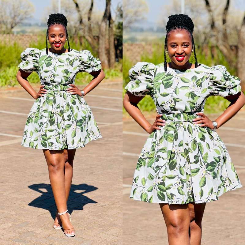 3 Quarter Sleeve Midi Ankara Dress