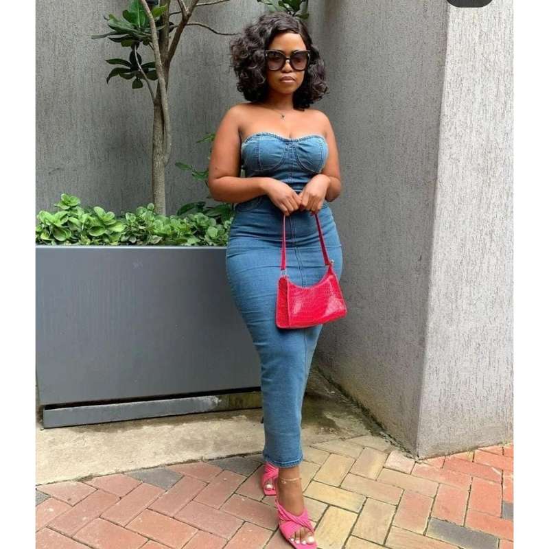 Boob Tube Elegant Denim Bodycon Dress